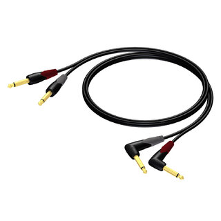 Procab CLA603/3 2xJack han-2xJack han 2x 6,3mm Mono-2x6,3mm Monojack vinklet