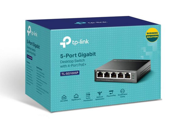 TP-Link TL-SG1005P (PoE+) 1000Mbps, RJ45, 65W PoE+ 