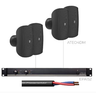 Audac medium veggmont pakke 4x Ateo4M + 1x EPA152 + 1xCLS215 100m