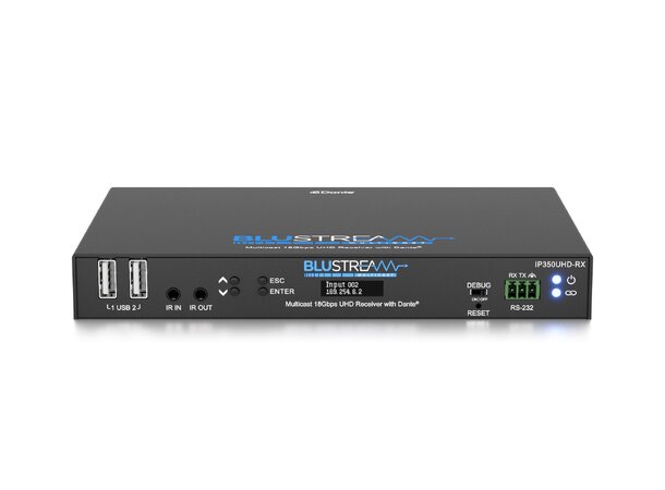 Blustream IP350UHD-RX m/Dante 4K 60Hz 4:4:4 Video over IP Receiver 