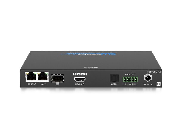 Blustream IP350UHD-RX m/Dante 4K 60Hz 4:4:4 Video over IP Receiver 
