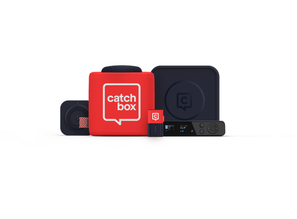 CatchBox Plus Pro Custom 1x Cube 1x Clip Dante, valgfri farge og trådløse ladere 