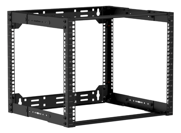 Caymon open frame 19" Rack, for vegg 9 Unit Justerbar dybde 300 - 450mm 