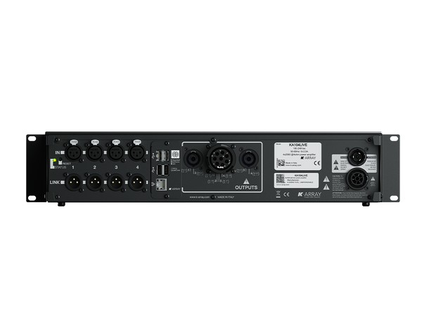 K-Array Kommander KA104LIV 4x2500W(4Ohm) Forsterker med DSP, Dante™ Ready 