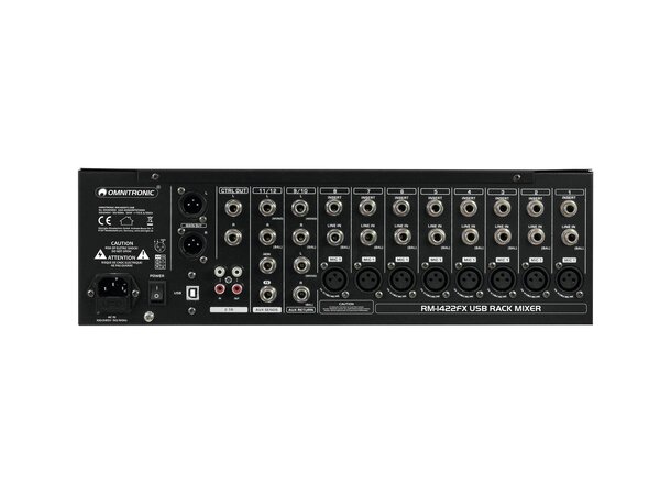 Omnitronic RM-1422FX USB 19" Rackmikser m/MP3, DSP FX 