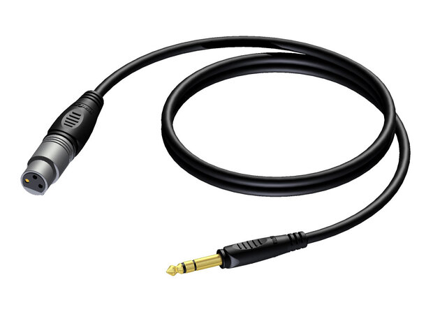 Procab CLA723/1.5 XLR Hun-Jack 6.3mm stereo Han-1.5m 