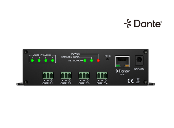Relacart Block 4 4xI/O Dante +POE DantePOE IO 4x4 