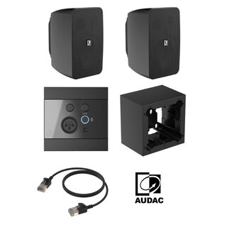 Audac liten møteromspakke med panel 1x Ares5 sett + WP225 panel + veggboks