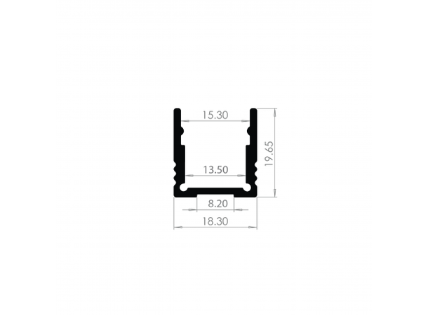 InventDesign Aluminium Profile Black High 3 meter 