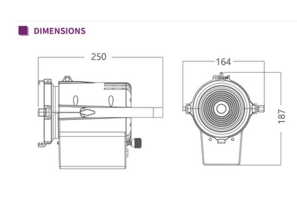 SnowSTAGE miniFresnel Z1 RGBW 40W RGBW Fresnel w/W-DMX 
