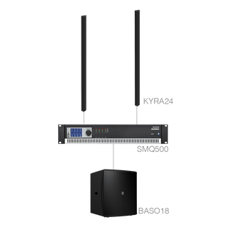 Audac CONGRESS 8.3 SMQ500-Baso18-Kyra24 Installasjonspakke 150-250m2 SORT