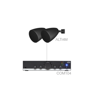 Audac LENTO4.2M/B SORT 2x Alti 4M høyttalere + 1x COM104 amp