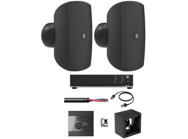Audac Liten utendørspakke 2x Ateo6M + SCP + WP225 + wp200 + CLS215 