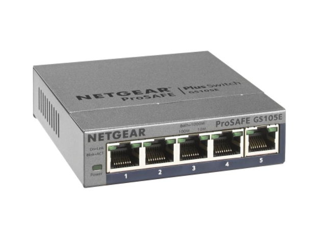 NETGEAR GS105E-200PES 5-Port Gigabit Plus Switch 