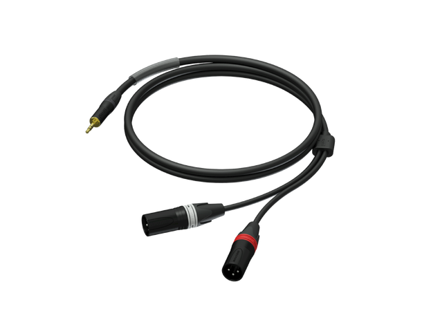 PRA712 2xXLR Han til minijack 1,5m Prime series  2xXLR til 3,5mm minijack