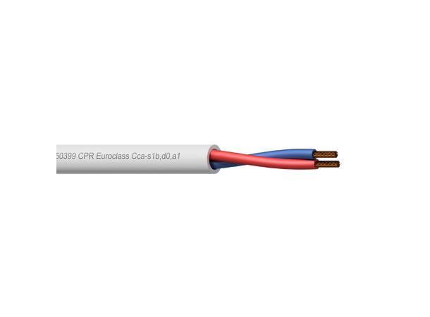 Procab CLS225W-CCA 2x2.5mm² 100M HVIT Hvit kabel CPR Euroclass Cca-s1b,d0,a1 