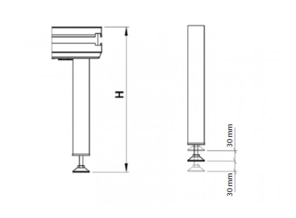 Sixty82 Sceneben, adjustable feet 6 lengder 