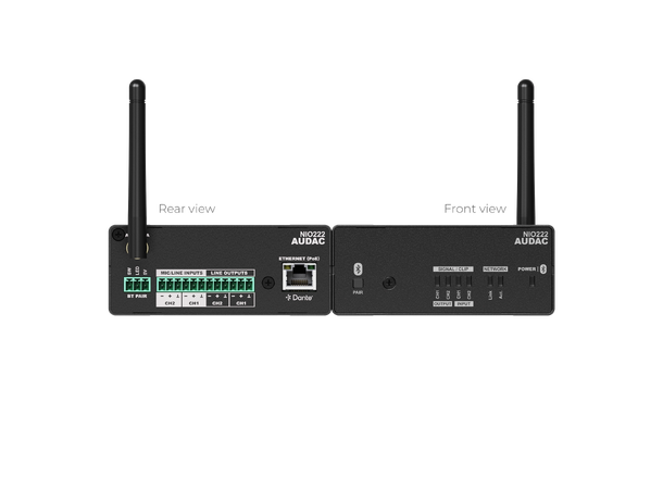 Audac NIO222 Dante™ breakout box 2x2 2 x Mic/Line inputs + 2 x Balanced Out 