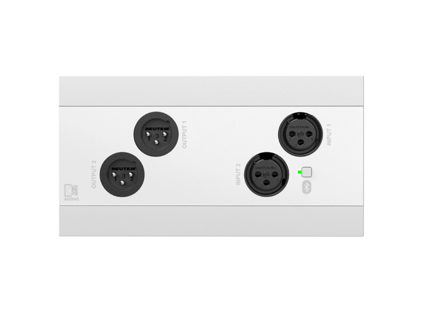 Audac NWP222/W Hvit Dante™/AES67, 4x XLR in-/out + BT, hvit 