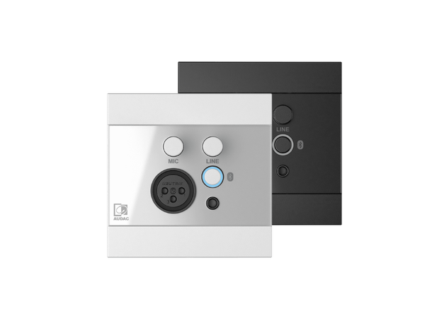 Audac WP225/W hvitt Universalpanel Bluetooth, linje og mic, volumkontroll 