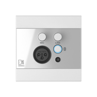 Audac WP225/W hvitt Universalpanel Bluetooth, linje og mic, volumkontroll