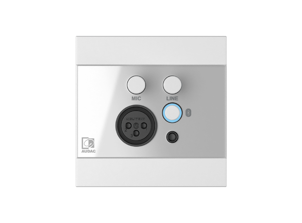 Audac WP225/W hvitt Universalpanel Bluetooth, linje og mic, volumkontroll 