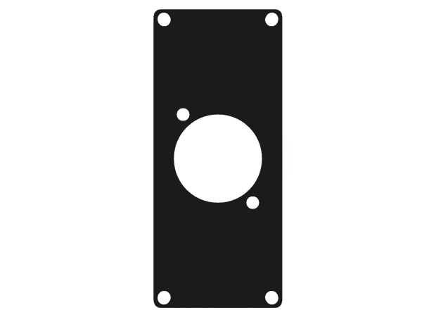 Caymon Casy 1 space aluminum cover plate 1x D-size hole 
