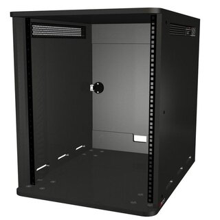 FS Installasjonsrack 14U m/hjul D= 600mm Sortlakkert tre