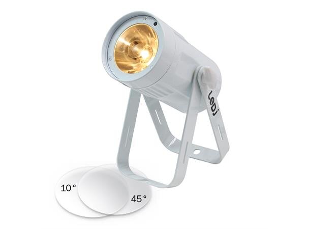 LEDJ 15W LED Pinspot DY, DMX Hvit med 10 og 45 grader linse 