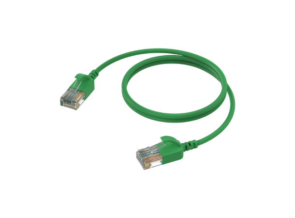 Procab CSD560, CAT6A, grønn, 0.15m Slimline nettverkskabel, U/UTP 