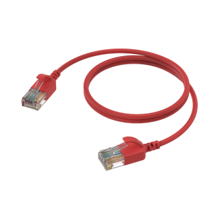 Procab CSD560, CAT6A, rød, 0.15m Slimline nettverkskabel, U/UTP