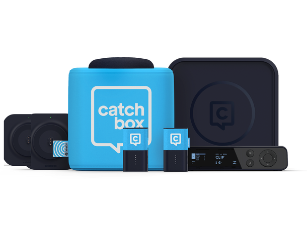 Catchbox Plus PRO Custom 1 cube + 2 clip Dante. Valgfri farge & logo. Inkl ladere 