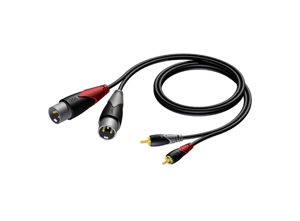 Procab CLA701 2xXLR 2xRCA han-han 2 lengder. HQ, 2 x XLR han - 2 x RCA han 