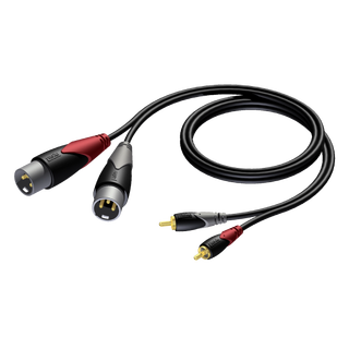 Procab CLA701 2xXLR 2xRCA han-han 2 lengder. HQ, 2 x XLR han - 2 x RCA han
