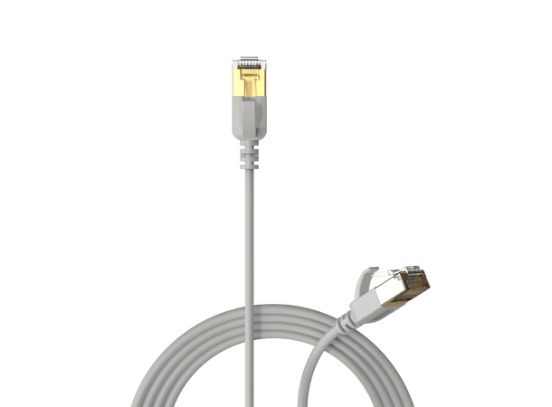 Procab CSD570, CAT7, grå, 0.15m Slimline networking cable, U/FTP 