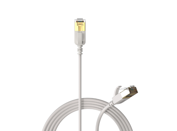 Procab CSD570, CAT7, hvit, 0.15m Slimline networking cable, U/FTP 