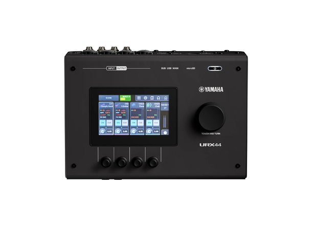 Yamaha URX44 USB-C lydkort 2 farger. 6-inn/4-ut 