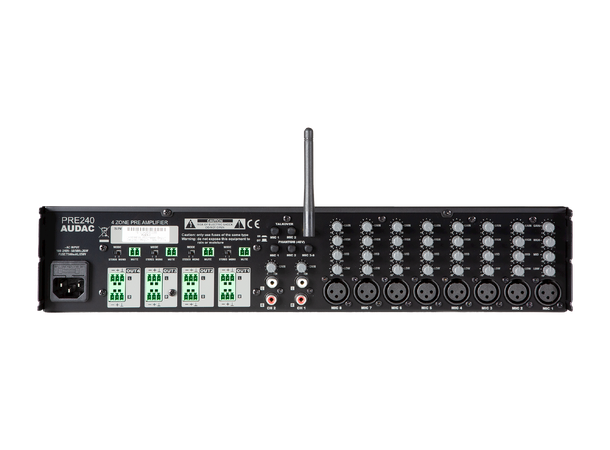 Audac PRE240 19" mikser med Bluetooth® 10 inn/4 ut 