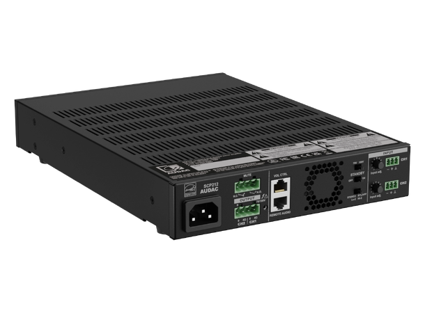Audac SCP212 2 kanals forsterker 2 x 120W @ 4 Ohm - 240W @ 70/100V 