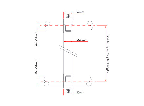 Doughty Parallel Pipe to Pipe Coupler Sort, 250mm 