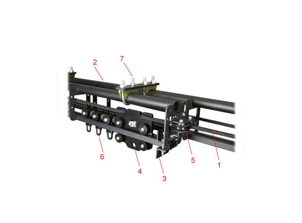 Doughty Sixtrack overlap snortrekk 5 meter overlap kit til sceneteppe 