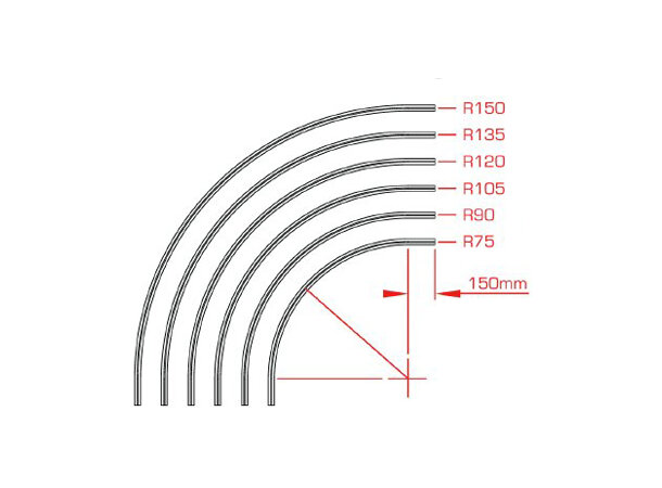 Doughty Studio Rail 60 skinne R90 Alu Skinne sving 90grader radius 90cm 