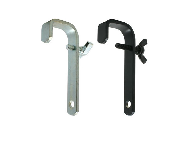 Doughty Teaterkrok 50mm Straight Sort Inkludert mutter,skive og bolt 