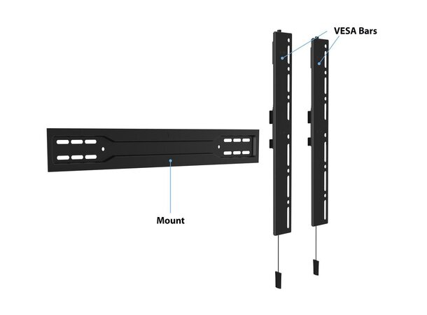 MB 600 Super Slim Veggfeste Svart, 600x400, 35Kg max, 32-100" 