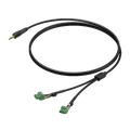 Procab CLA833 3,5mm - 2x term block M/M 3m minijack male - 2x terminal block