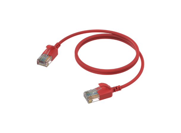 Procab CSD560, CAT6A, rød, 0.5m Slimline nettverkskabel, U/UTP 