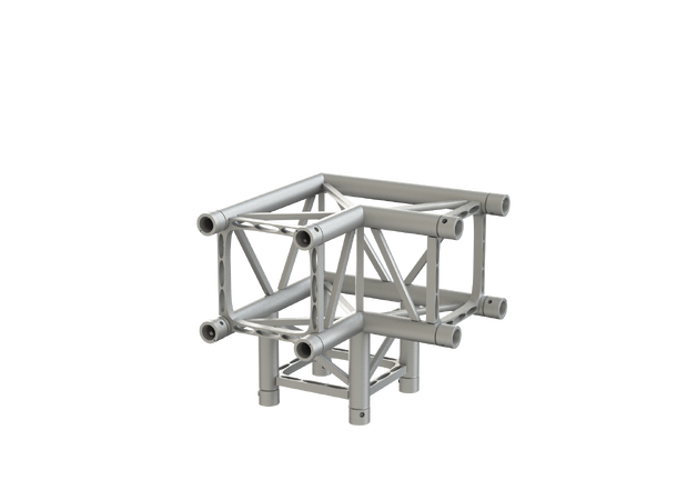 Sixty82 TPM29S Firkant, hjørne 3-veis 90° aluminium 