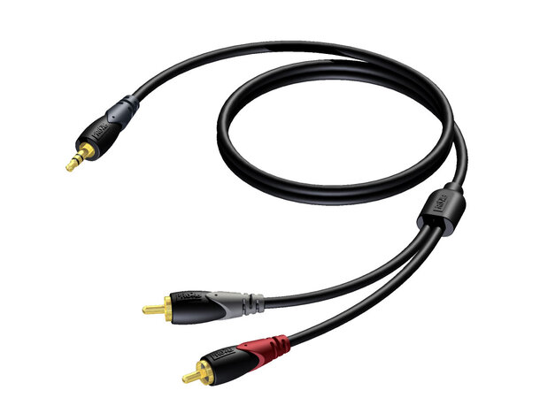 Procab CLA711/10 minijack-2x Rca 10m Jack 3.5mm Han stereo-2x RCA 10m 