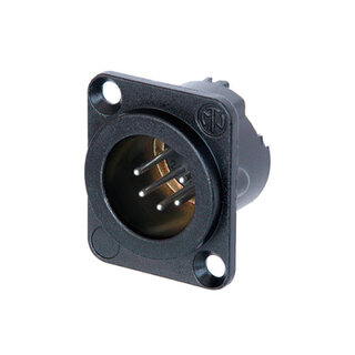 Neutrik 5 pin XLR Han D-panel svart