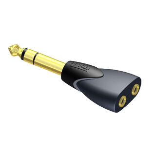 CLP208 2xMiniJackF JackM adapter 2x3.5mm jack hun - 6.3mm jack han stereo